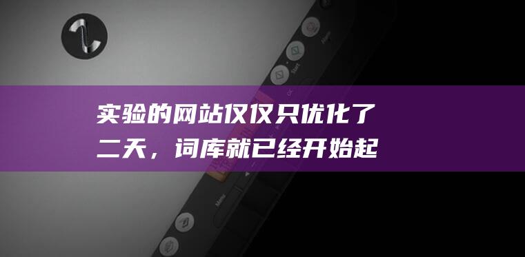 實驗的網站僅僅只優化了二天，詞庫就已經開始起飛了