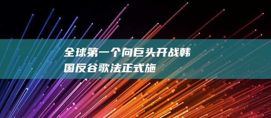全球第一個！向巨頭開戰 韓國“反谷歌法”正式施行