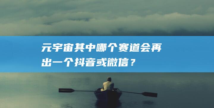 元宇宙其中哪個賽道 會再出一個抖音或微信？