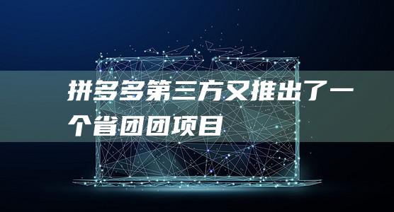 拼多多第三方又推出了一個“省團團”項目