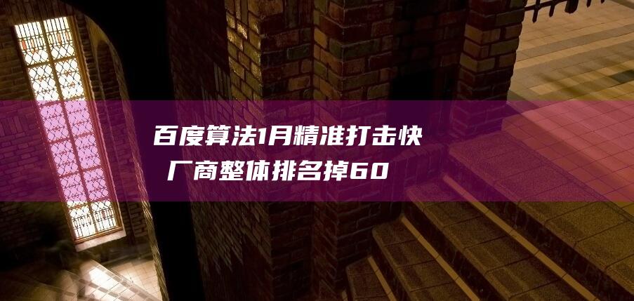 百度算法1月精準打擊快排廠商：整體排名掉60%