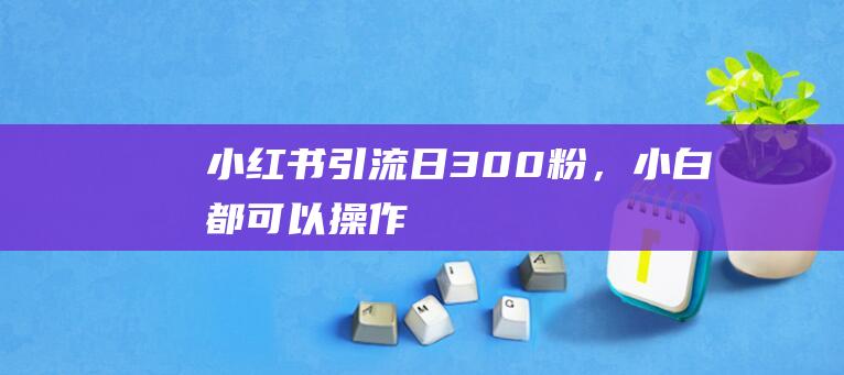 小紅書(shū)引流日300粉，小白都可以操作